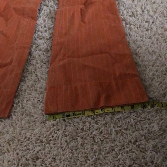 Navy striped orange cotton wide leg pant unique - Picture 7 of 8